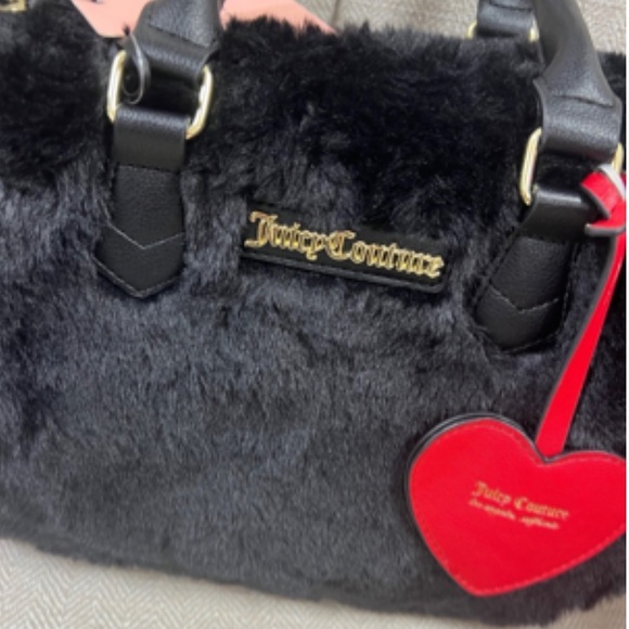 Black fuzzy juicy couture purse - Picture 2 of 2